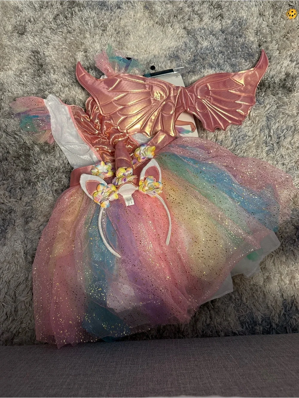 Spirit Shimmering Unicorn Costume Girls’ Dress-Up Costume with Wings & Headband